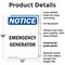 Signmission Emergency Generator, 12 in W x Rectangle, Plastic OS-2PACK-NS-P-1218-V-11856 - alternate 6